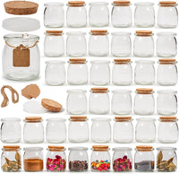 1 x RAW Customer Returns EZOWARE 40pcs 150ml spice jars with cork lids, pudding jars, yoghurt jars, glass containers with label tags and string for yoghurt, pudding, wedding gifts - RRP €39.99