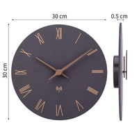 1 x RAW Customer Returns ACCSHINE Radio Controlled Wall Clock MDF Wooden Wall Clock No Ticking Noise Silent 30cm Quartz Battery Large Wall Clock Easy to Read for Room Home Kitchen Bedroom Office School Black numeri Romani  - RRP €27.99