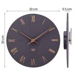 1 x RAW Customer Returns ACCSHINE Radio Controlled Wall Clock MDF Wooden Wall Clock Without Ticking Noise Silent 30cm Quartz Battery Large Wall Clock Easy to Read for Room Home Kitchen Bedroom Office School Black Roman Numerals  - RRP €28.22