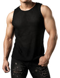 1 x RAW Customer Returns JOGAL Men s Mesh Fitted Sleeveless Muscle Tank Top Black Small - RRP €23.18