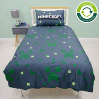 1 x RAW Customer Returns Minecraft Kids Single Duvet Cover Set Reversible Game Bedding - RRP €31.21