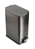 1 x RAW Customer Returns HASAYAKI Trash Can, 17L soft close dust bin, pedal bin- stainless steel - RRP €51.1