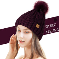 3 x Brand New REDESS Women s Winter Pompom Hat with Warm Fleece Lining, Thick Slouchy Snow Knit Skull Ski Cap - RRP €59.97