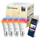 1 x RAW Customer Returns Aigostar Alexa Smart WiFi LED Bulb E27 SL2 Dimmable Smart Light Bulbs 15W 1500ML 98W equivalent, RGB 2700K-6500K, compatible with Alexa Google Home, 4 pieces - RRP €32.99