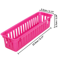 1 x RAW Customer Returns BELLE VOUS Stationery Storage Basket Plastic 12 Pieces - Storage Box Long Set Colorful - Plastic Basket Storage for Small Colored Pencils Pencils in Classroom, Desk, Office, Accessories, Makeup - RRP €22.99