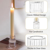 1 x RAW Customer Returns Romadedi glass candle holder candlestick for taper candles - set of 10 small taper candle holders wedding table decoration for taper candles dining table party Christmas Advent living room vintage decoration - RRP €27.99