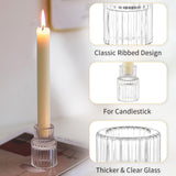 1 x RAW Customer Returns Romadedi glass candle holder candlestick for taper candles - set of 10 small taper candle holders wedding table decoration for taper candles dining table party Christmas Advent living room vintage decoration - RRP €27.99