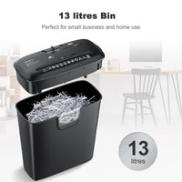 1 x RAW Customer Returns Bonsaii Paper Shredder, 8-Sheet Strip-Cut Paper Shredder for Home Office, CD Credit Card Shredder with Overheating Protection, Shredder, 13 Liter Wastepaper Basket S120-C  - RRP €32.17