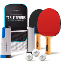 1 x RAW Customer Returns PRO-SPIN Table Tennis Bat Set - With Table Tennis Net for Every Table, Table Tennis Balls 3-Stars, Bag Case Set of 2 Extendable Mobile Table Tennis Net Great Gift Games - RRP €37.93