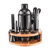 1 x RAW Customer Returns Cocktail Set with Stand, Professional Stainless Steel 12-Piece Cocktail Shaker Set, Bar Set for Mixing Drinks, Gifts for Women Men Home Essentials Cocktail Lovers Black  - RRP €42.19