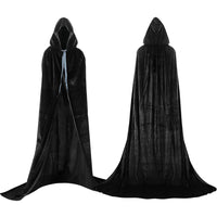 1 x RAW Customer Returns Proumhang Cape with Hood Long VELVET Cape Vampire Costume Halloween Christmas Adult Unisex XX-Large, Black - RRP €17.99