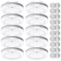 1 x RAW Customer Returns XINDUM smoke detector set of 10 with magnetic holder, T V Rheinland-certified smoke detector 10 year battery, fire alarm, smoke alarm, standalone, white - RRP €125.86