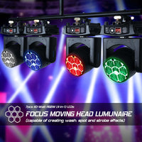 1 x RAW Customer Returns BETOPPER Moving Heads 350W Disco Lights - Moving Head LED 7x40W RGBW Beam Wash Zoom CTO Bee Eye Effect - Spot Lights for Stage Lighting with Sound Activation for Party, Club, Bar, and Home - RRP €341.99