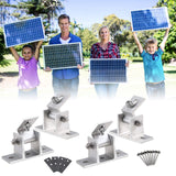 1 x Brand New Solar module bracket 4 pieces, CEIEVER solar module bracket accessories adjustable photovoltaic bracket 15 -30 solar panel aluminum alloy bracket with rotating angle bracket 4 pieces  - RRP €37.74