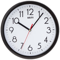 1 x RAW Customer Returns Unity Wall Clock, Hastings, Silent Sweep, Modern, Black, 22 cm - RRP €12.95