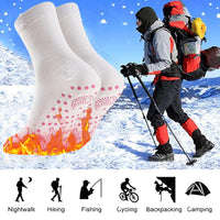 1 x RAW Customer Returns Self-Heating Socks, Heated Socks, 2 Pairs Tourmaline Self-Heating Socks, Thermal Socks for Men Women, Magnetic Socks, Tourmaline Socks for Camping, Hiking, Fishing, Cycling White  - RRP €30.0