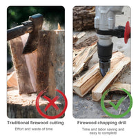 2 x RAW Customer Returns Wood splitter 32mm with 3 drill handles, cone splitter wood splitting wood splitter firewood drill screw cone wood firewood drill cone splitter spiral drill firewood wood splitter 32mm - RRP €20.14