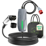 1 x RAW Customer Returns WISSENERGY Type 2 charging cable 11KW EV charger with CEE plug, 16A three-phase mobile wallbox charging station for electric vehicles EVSE, IEC 62196-2, 6 meters - RRP €243.22