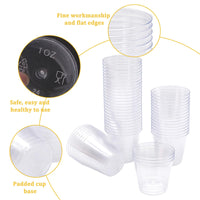 38 x Brand New JLNGTHONG 100pcs Cups Plastic Cups Disposable Super Sturdy Clear Plastic Cups Small Plastic Cups Disposable Cups for Party, Wedding, Cocktails, Christmas Party Cups, Any - RRP €775.2