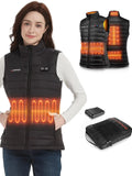 1 x RAW Customer Returns Gokozy Heated Vest Women with Battery, Lightweight Heated Vest Women with 5 Heating Zones, Heated Jacket Women Thermal Vest with 3 Temperature for Outdoor Hiking Camping - RRP €67.78