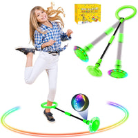 9 x Brand New Skip Ball Kids, Jumping Ball Kids, Skip It, Foldable Flash Jumping Ball, Jump Ball Fat Burning Game for Kids and Adults Green  - RRP €126.99