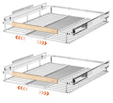 1 x RAW Customer Returns SANNO Extendable Kitchen Cabinet Organizer and Storage, Cabinet Sliding Shelf Under Sink, Expandable Shelves with Sliding Function for Closet, Pantry, Pots, Pans 2 Pack  - RRP €109.99