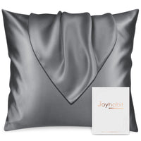 1 x RAW Customer Returns Joyhabit silk pillowcase 80x80, 100 organic mulberry silk from nature, silver gray, soft and breathable for skin protection, freedom from sweat while sleeping - RRP €42.99