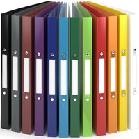 1 x RAW Customer Returns ACROPAQ - 12 x Ring Binder A4 - With 2 Rings, With Spine Labels, Spine Width 2.5 cm, Color Sheet, Natural Color Collection - Ring Binder, Ring Binder, Folder A4 Narrow, Ring Binder A4, School Folder - RRP €20.11