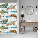 6 x Brand New SDOTPMT 90x183cm Sea Turtle Shower Curtain Starfish Seaweed Nautical Ocean Bath Curtain Underwater Marine World Animal Bath Curtain for Kids Bathroom Polyester with Hooks - RRP €77.94