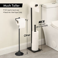 1 x RAW Customer Returns KES Toilet Paper Holder Standing Black Toilet Paper Stand Toilet Roll Holder Freestanding Toilet Paper Holder Stainless Steel SUS304 Toilet Roll Holder Toilet Roll Holder Bathroom BPH286S1B-BK - RRP €51.99