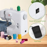 1 x RAW Customer Returns Mechanical sewing machine for sewing beginners, forward and reverse sewing function, sewing machine with 12 stitch programs 28.5 13.6 24.8cm, White  - RRP €92.65