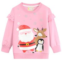 1 x Brand New CM-Kid Girls with Long Mouwen for Girls Sweatshirt, 5 Christmas Pink, 110 EU - RRP €18.84