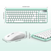 1 x RAW Customer Returns Keyboard Mouse Set Wireless, RaceGT Retro Typewriter Keyboard Wireless Keyboard with Mouse USB Green Keyboard Colorful Mouse and Keyboard Wireless Keyboard and Mouse QWERTZ German Layout - RRP €25.99