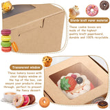 22 x Brand New QUCUMER 25 Cardboard Boxes with Window Individual Cupcake Box 10 10 6cm Muffin Boxes Kraft Food Boxes Kraft Food Box for Baking Cookies Cupcakes 28 Stickers for Decorating - RRP €287.98