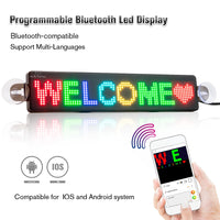 1 x RAW Customer Returns Leadleds Scrolling USB 5V LED Board, Bluetooth App Control, Programmable, RGB Display, Message Board for Car Window, Taxi, Shop Front 23cm 5cm  - RRP €52.9