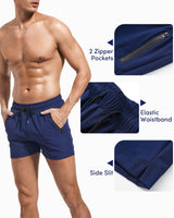 3 x Brand New Domee Men s Sports Swim Shorts Short Pants with Zip Pockets Deep Blue Zip S - RRP €72.0