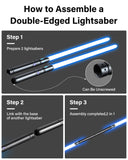 1 x RAW Customer Returns ANASABER Lightsaber, S8 Dueling Lightsaber, 2 in 1 RGB 12 Colors Lightsabers with 4 Soundfonts, Metal Handle, Double-Sided Blade FX Lightsabers for Kids and Adults, Halloween Cosplay - RRP €99.99