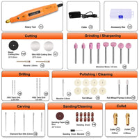 1 x RAW Customer Returns GOXAWEE 24V Rotary Tool, Mini Electric Drill with 105 Pieces Accessories, 18000 RPM Electric Cord Multifunction Tool for Engraving, Cutting, Drilling, Polishing, Cleaning, DIY - RRP €19.99