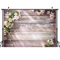 1 x RAW Customer Returns LYWYGG 10x8FT Vinyl Photography Backdrops Photo Studio Props Wooden Boards and Flower Theme Photography Background CP-131-1008 - RRP €42.99