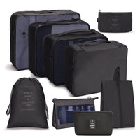 1 x RAW Customer Returns OSDUE Suitcase Organizer Set 9 Pieces, Packing Cubes, Waterproof Travel Clothes Bags, Packing Bags for Suitcases, Packing Cubes with Cosmetic Bag, Digital Bag, USB Cable Bag Black  - RRP €18.0