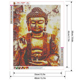 1 x RAW Customer Returns DCIDBEI 40 x 50 cm Square Diamond Painting Square, 5D DIY Diamond Painting Set for Adults, Canvas Diamond Art Craft for Wall Decoration at Home-Old Destroyed Golden Buddha - RRP €15.99