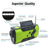 1 x RAW Customer Returns UNIQUEBELLA Solar Radio, Portable Emergency Radio with Crank, 8000mAh Rechargeable Dynamo Power Bank, AM FM Weather Construction Site Radio, LED Flashlight, Reading Lamp, SOS, Compass Camping Outdoor - RRP €17.14