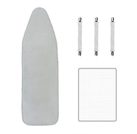 1 x Brand New Maishijie Metallized Ironing Board Covers 112 x 35 cm with Thick 3 mm Foam Fits 104 x 27 cm Ironing Boards 3 Fasteners and Mesh - RRP €20.4