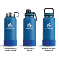 1 x RAW Customer Returns hydro2go stainless steel drinking bottle X-AlpsBottle - 1000ml 1l vacuum insulated thermos bottle 3 drinking caps Leak-proof insulated bottle double-walled outdoor sports bottle Thermos flask - RRP €32.95