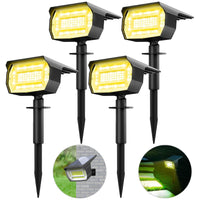 1 x RAW Customer Returns LOTMOS solar spotlights for outdoor garden 4 pieces 72LED solar lamps for outdoor garden 3000K warm white LED solar spotlights for outdoors, waterproof solar garden lights for outdoors solar lights - RRP €36.99