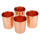 1 x RAW Customer Returns Zap Impex Drinking Vessels Hammered Copper Glass Pure Copper Tumbler Ayurvedic Healing Set of 4, 250 ml - RRP €24.99