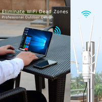 1 x RAW Customer Returns Dual-Band 2.4 5 G 1200 Mbps Outdoor Access Point Repeater WiFi powerful wireless WiFi amplifier Mesh WiFi Extender RJ45, 1 x Gigabit PoE LAN port, 802.11AC, 4 external antennas, WN572HP3  - RRP €135.2