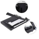 1 x RAW Customer Returns Voluker Professional A4 paper cutter, Metal base, Lever cutter, Safety protection, Simultaneous cutting of 12 sheets of paper, 33 x 25 x 3 cm, Black - RRP €49.99