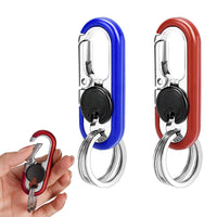 1 x Brand New GOIEHIR 2 Pack Keychain Carabiner, Car Keychain with 4 Key Rings, Stainless Steel Key Carabiner, for Men and Women - RRP €27.6