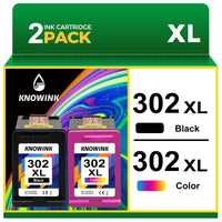 1 x RAW Customer Returns KNOWINK 302 XL 302XL Cartridges Compatible for HP 302 Printer Cartridges Multipack Black Color for HP Envy 4525 4520, HP DeskJet 3630 3636 3639, HP OfficeJet 3831 5230 3830 - RRP €30.99